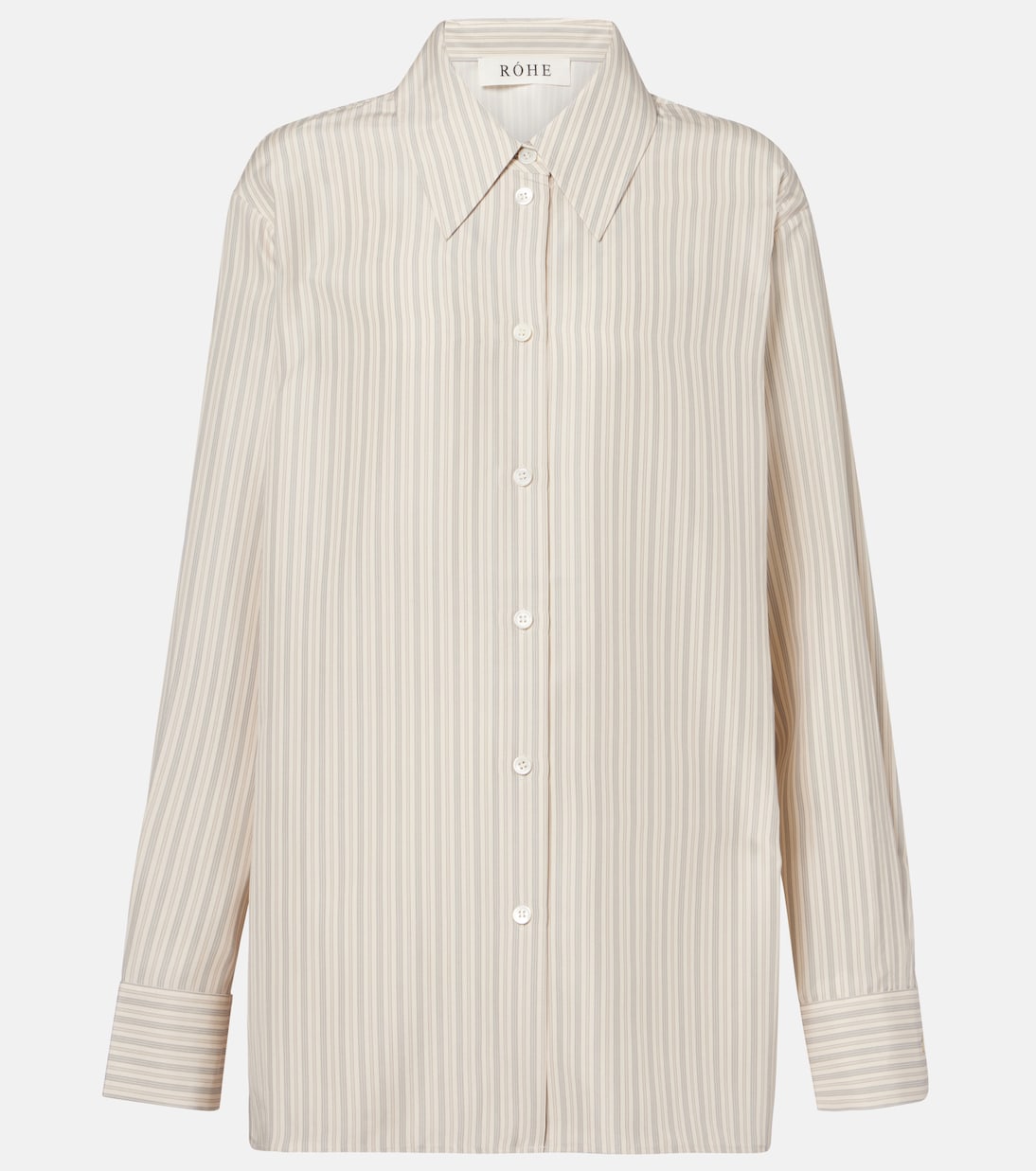 Oversized striped silk shirt | Róhe