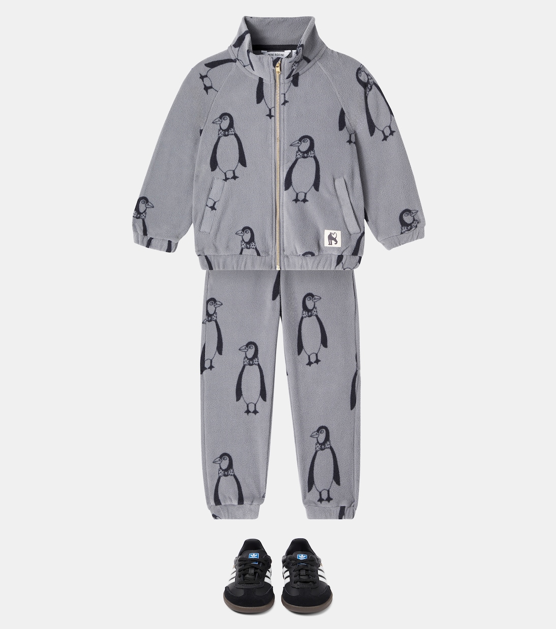 Penguin printed fleece sweatpants | Mini Rodini