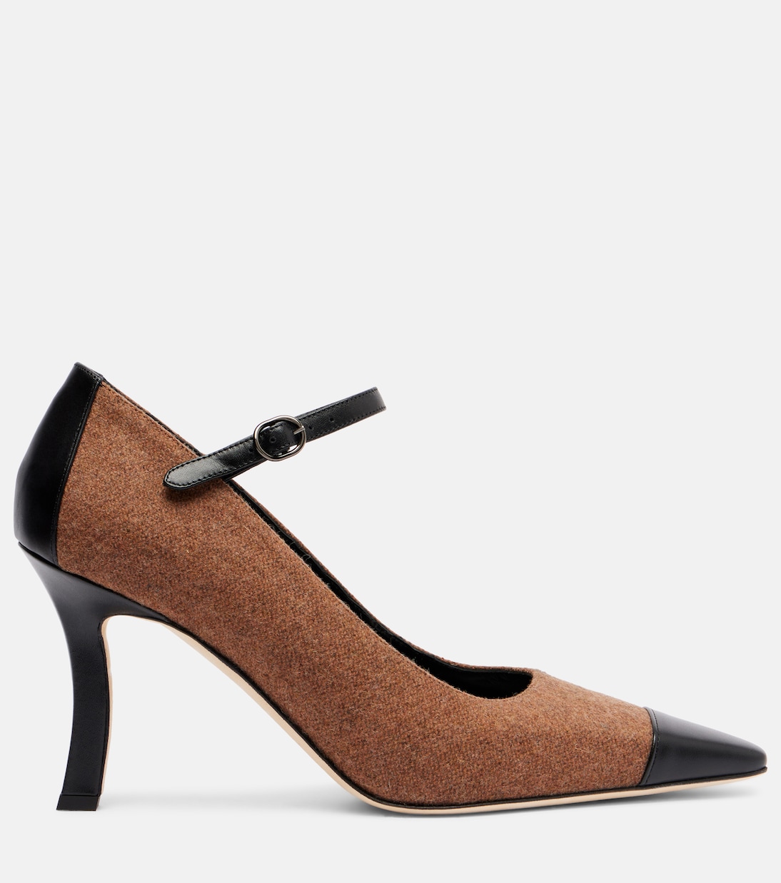 Semele 90 leather-trimmed tweed pumps | Manolo Blahnik
