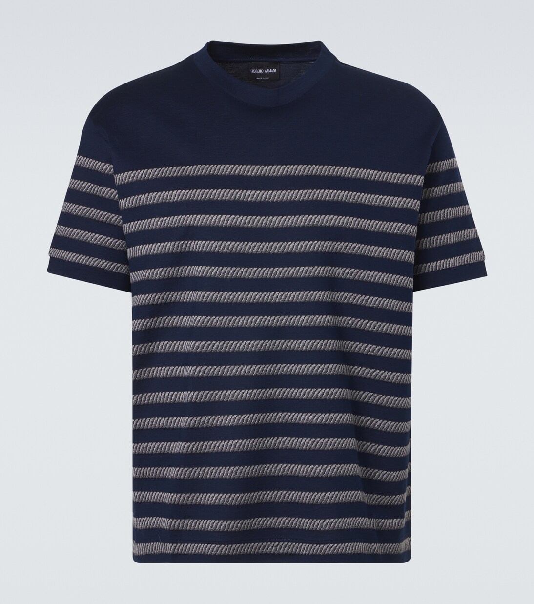 Striped cotton-blend T-shirt | Giorgio Armani