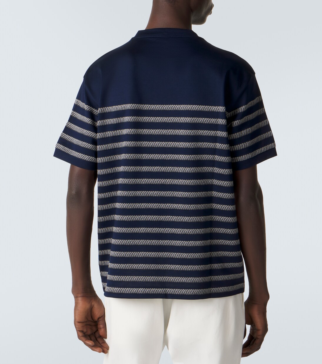 Striped cotton-blend T-shirt | Giorgio Armani