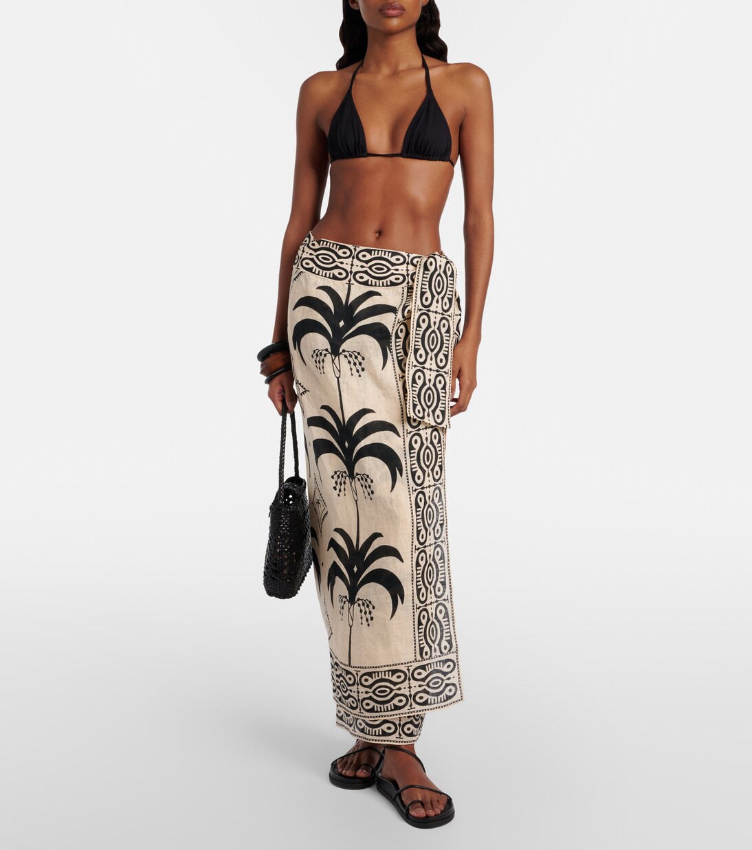 Printed linen beach cover-up | Johanna Ortiz