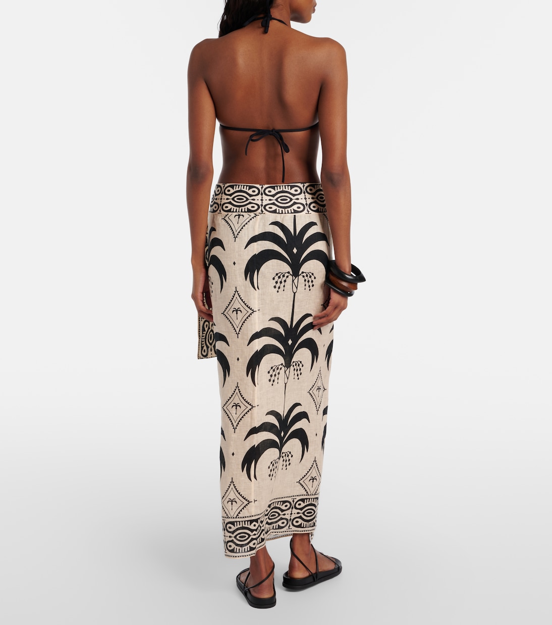 Printed linen beach cover-up | Johanna Ortiz