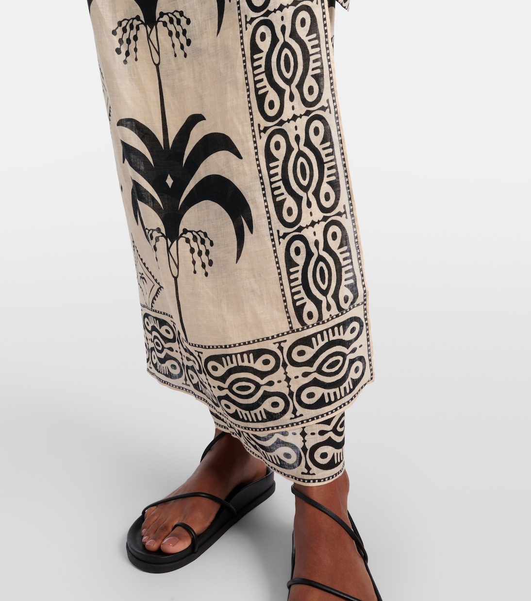 Printed linen beach cover-up | Johanna Ortiz