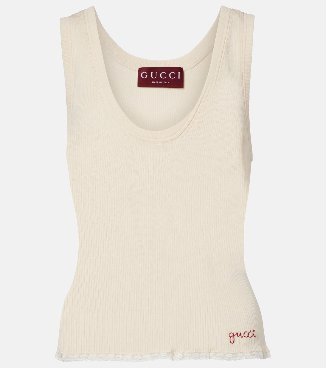 Tank top acanalado de algodón | Gucci