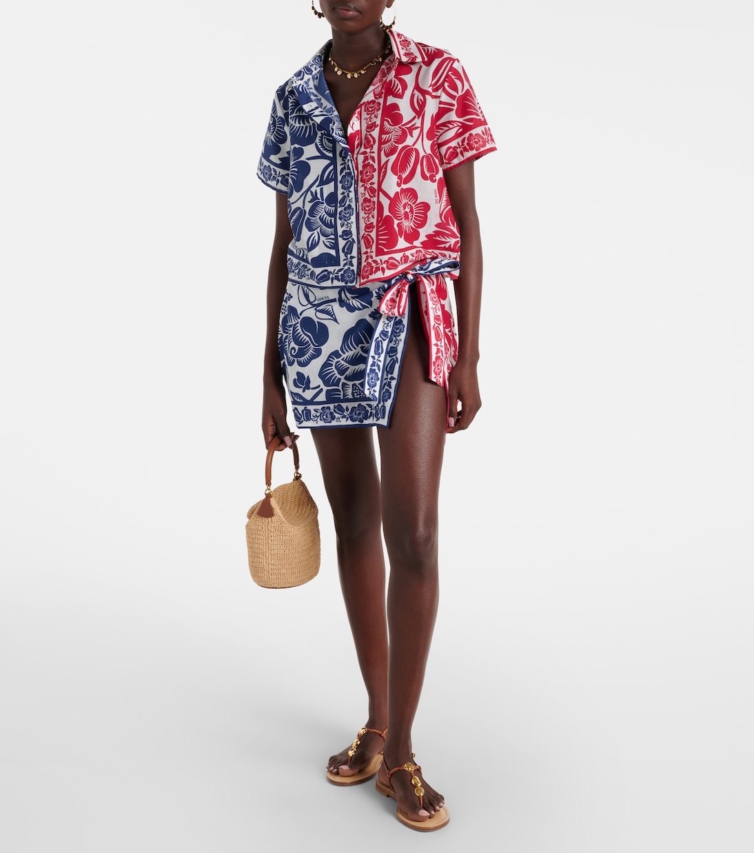 Cashew And Birds cotton miniskirt | Farm Rio