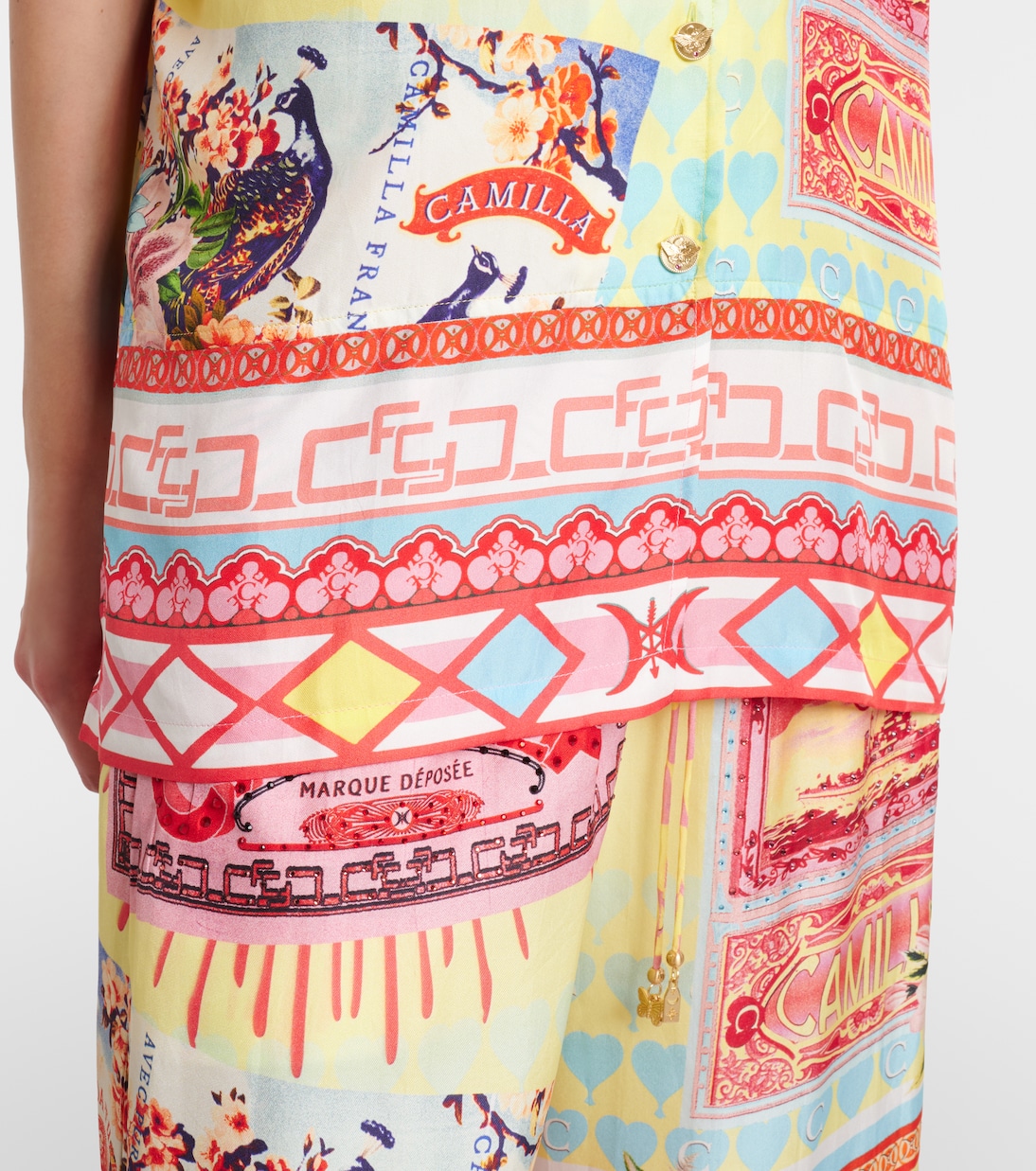 Collage Kingdom silk bowling shirt | Camilla