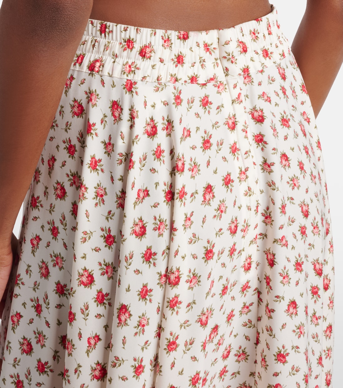 Floral silk-blend midi skirt | Dolce&Gabbana