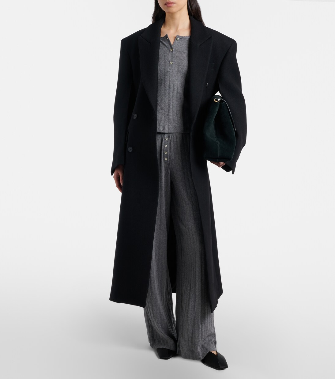 Pointelle cotton Henley shirt | Leset