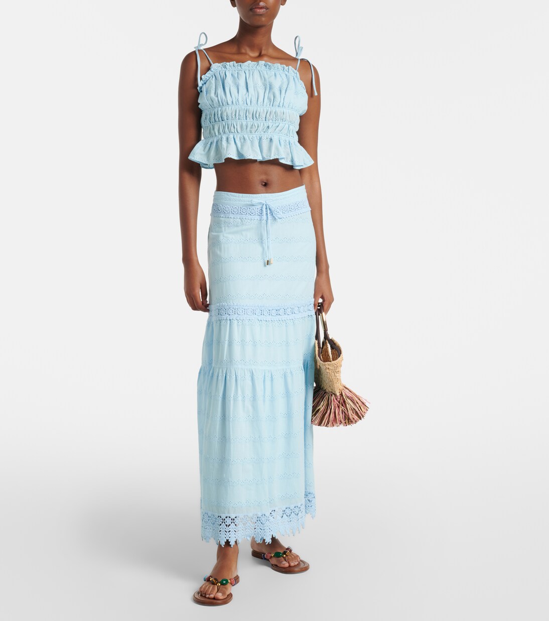 Alessia broderie anglaise cotton maxi skirt | Melissa Odabash