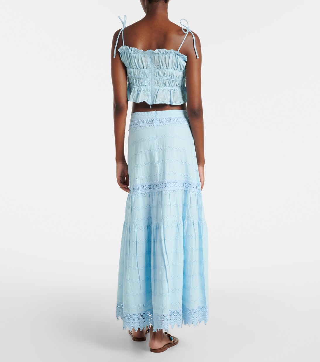 Alessia broderie anglaise cotton maxi skirt | Melissa Odabash
