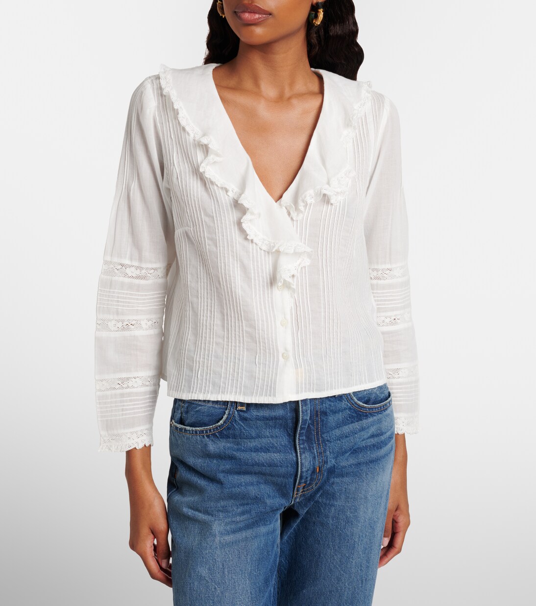 Huguette ruffled cotton blouse | Dôen