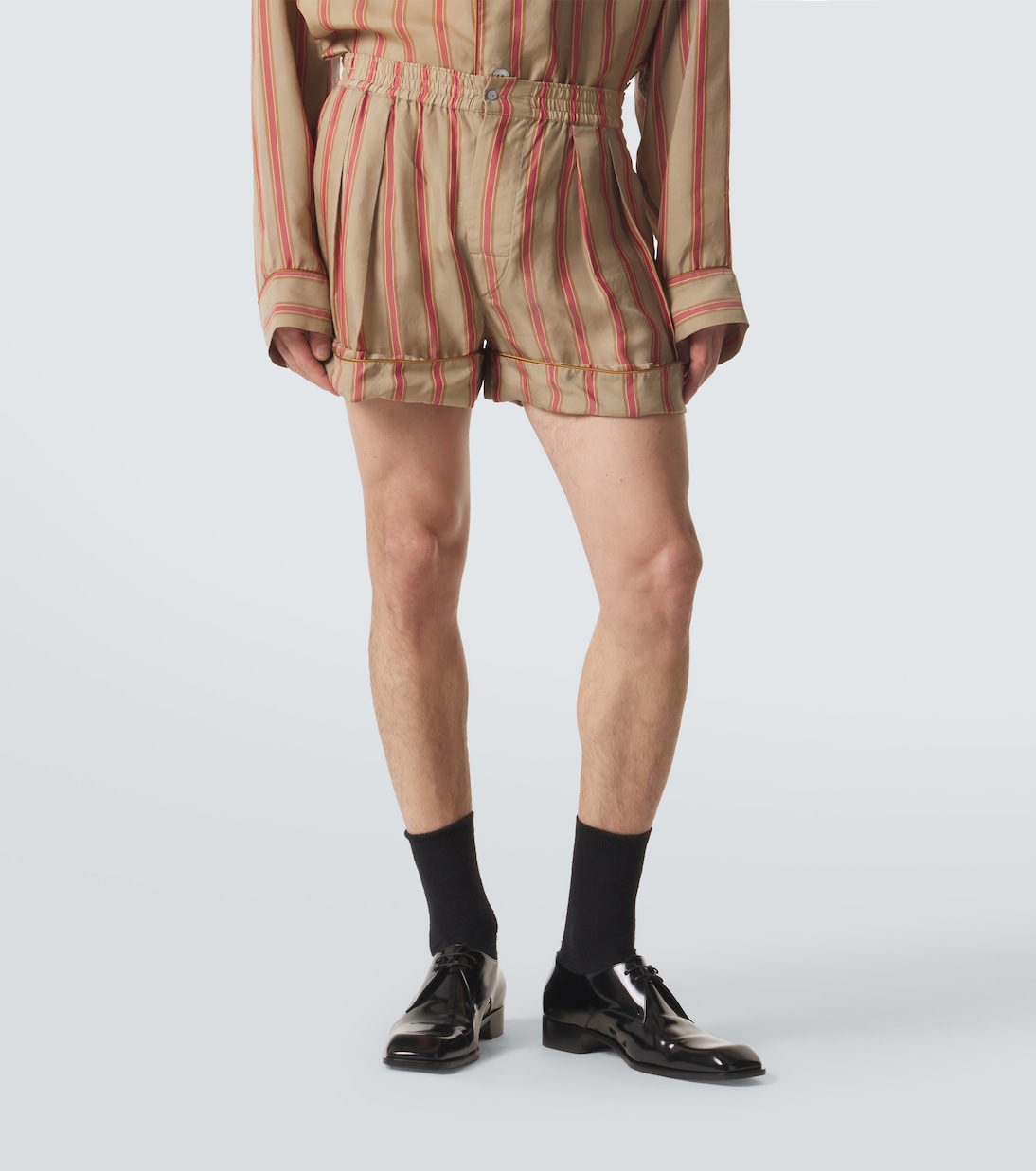 条纹斜纹布短裤 | Saint Laurent