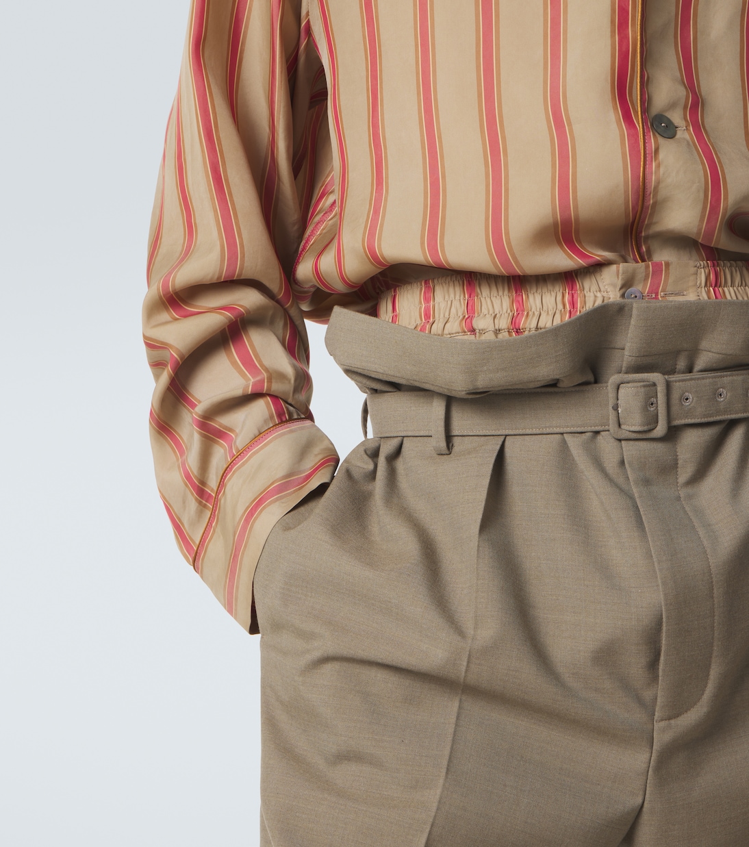 条纹斜纹布短裤 | Saint Laurent