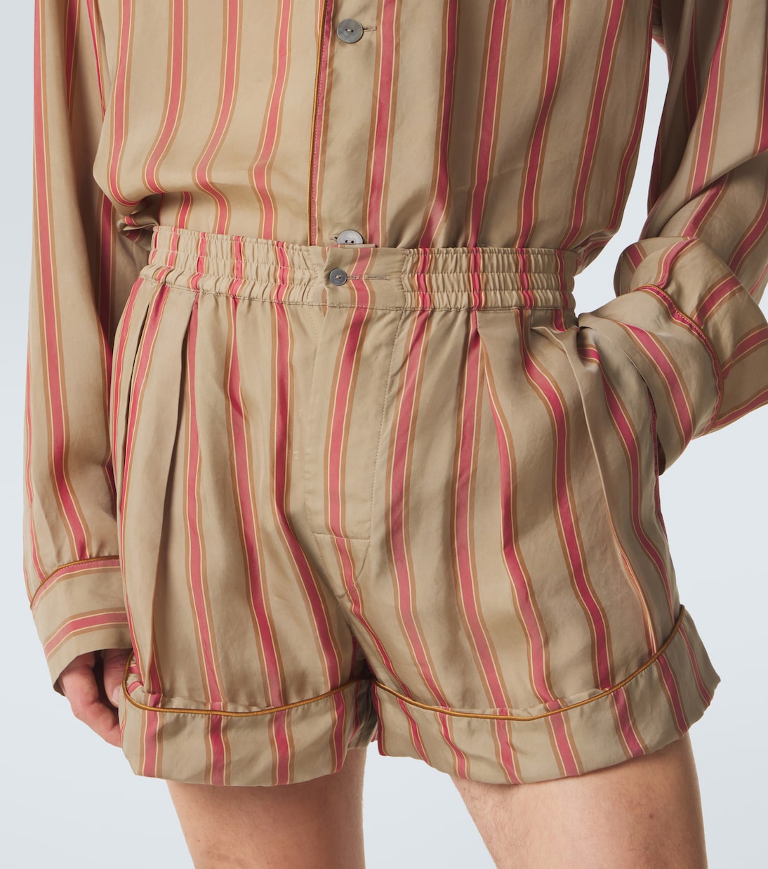 条纹斜纹布短裤 | Saint Laurent