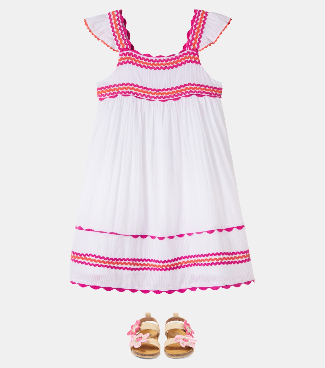 Crochet-trimmed cotton dress | Tartine et Chocolat