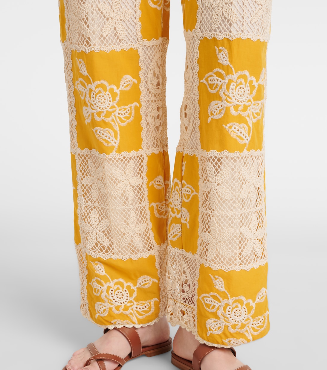 Gerade Hose aus Baumwolle mit Spitze | Farm Rio