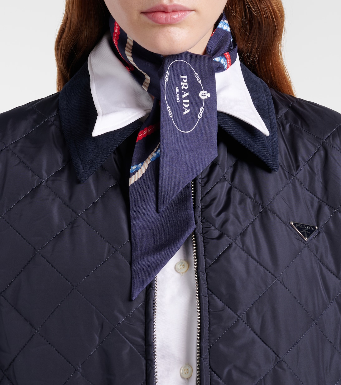 Printed silk twill scarf | Prada