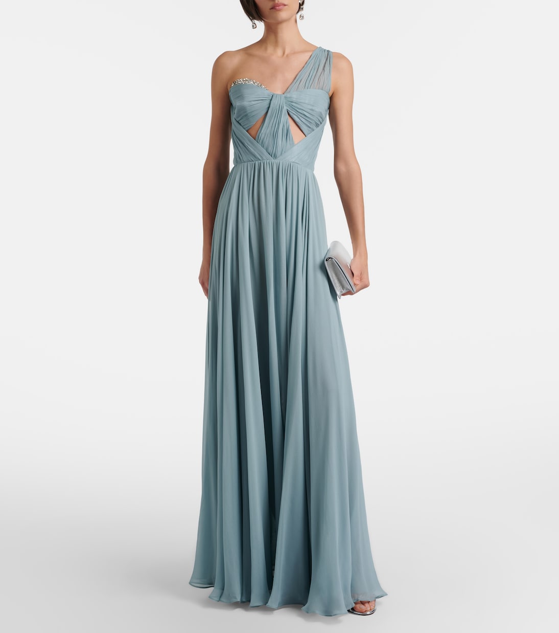 Sahra embellished draped silk gown | The New Arrivals Ilkyaz Ozel