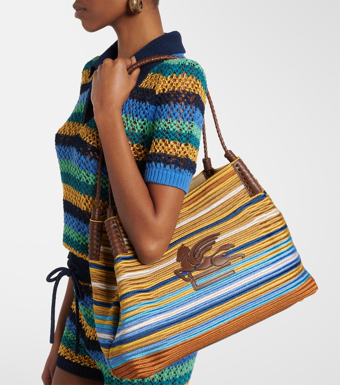 Libra Medium striped tote bag | Etro
