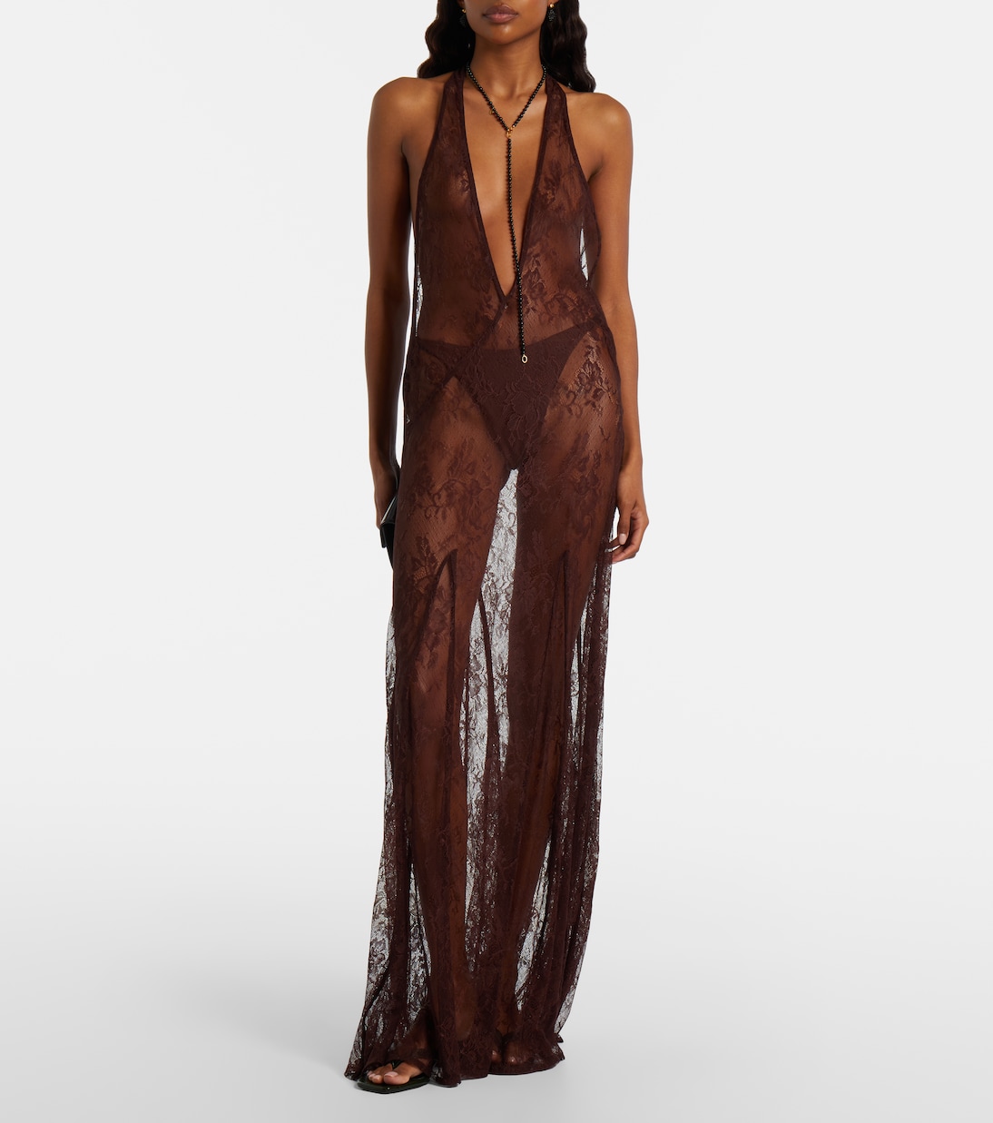 Robe longue en dentelle | Adriana Degreas