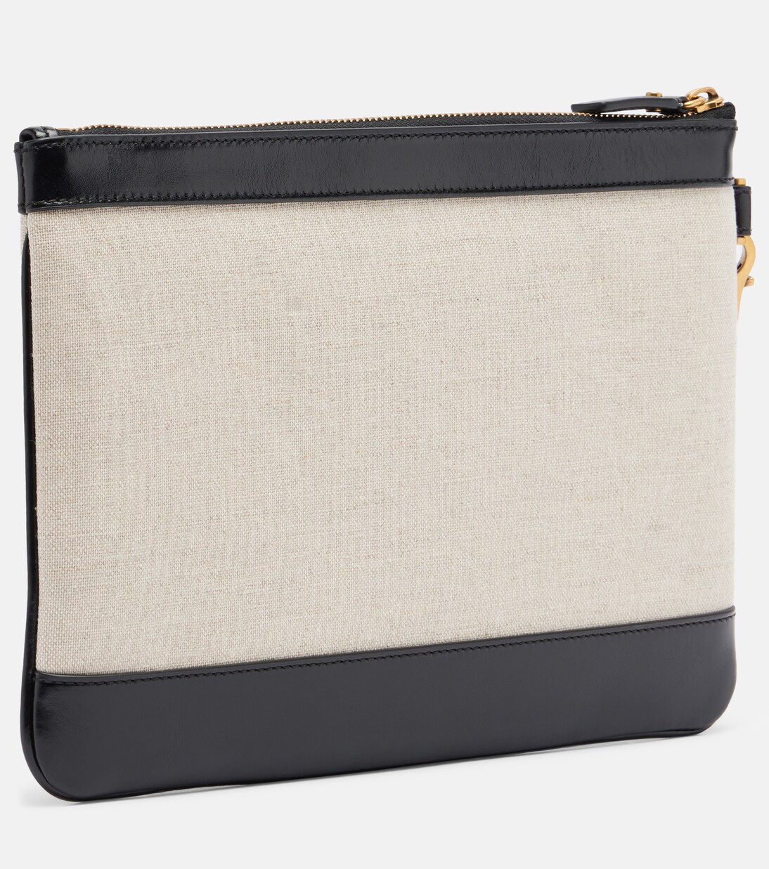 Rivière leather-trimmed canvas pouch | Versace