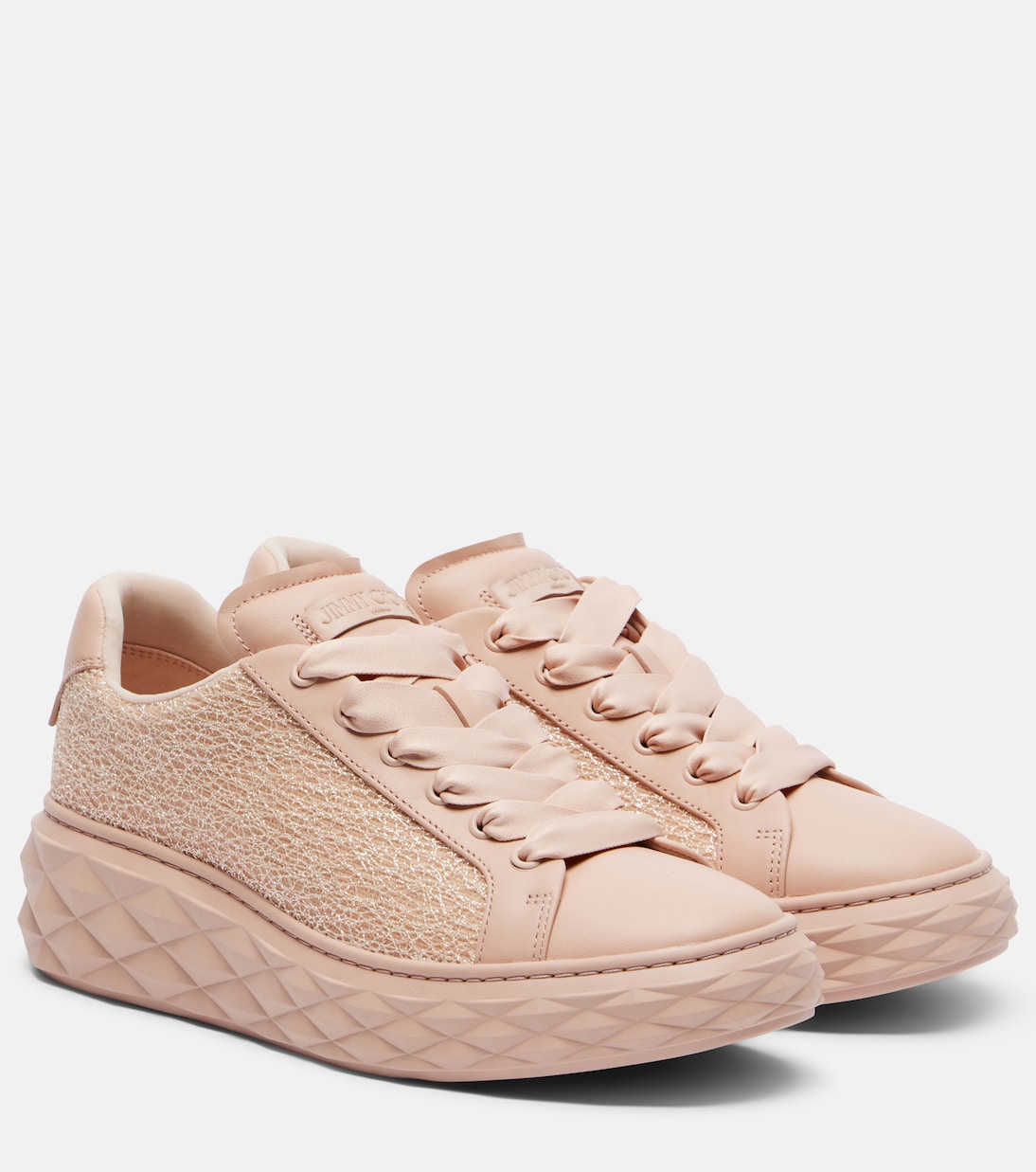 Diamond Light Maxi glitter leather sneakers | Jimmy Choo