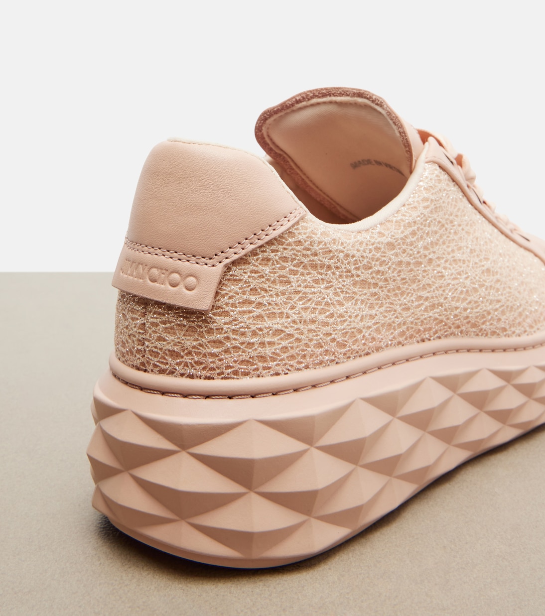 Diamond Light Maxi glitter leather sneakers | Jimmy Choo