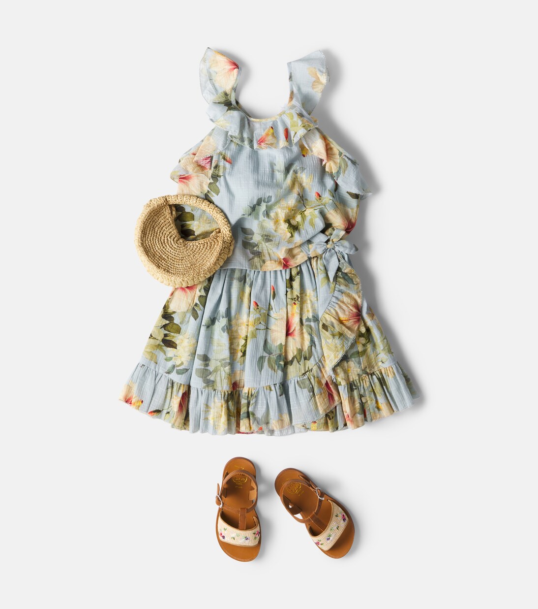 Mahon floral ruffled cotton skirt | Zimmermann Kids