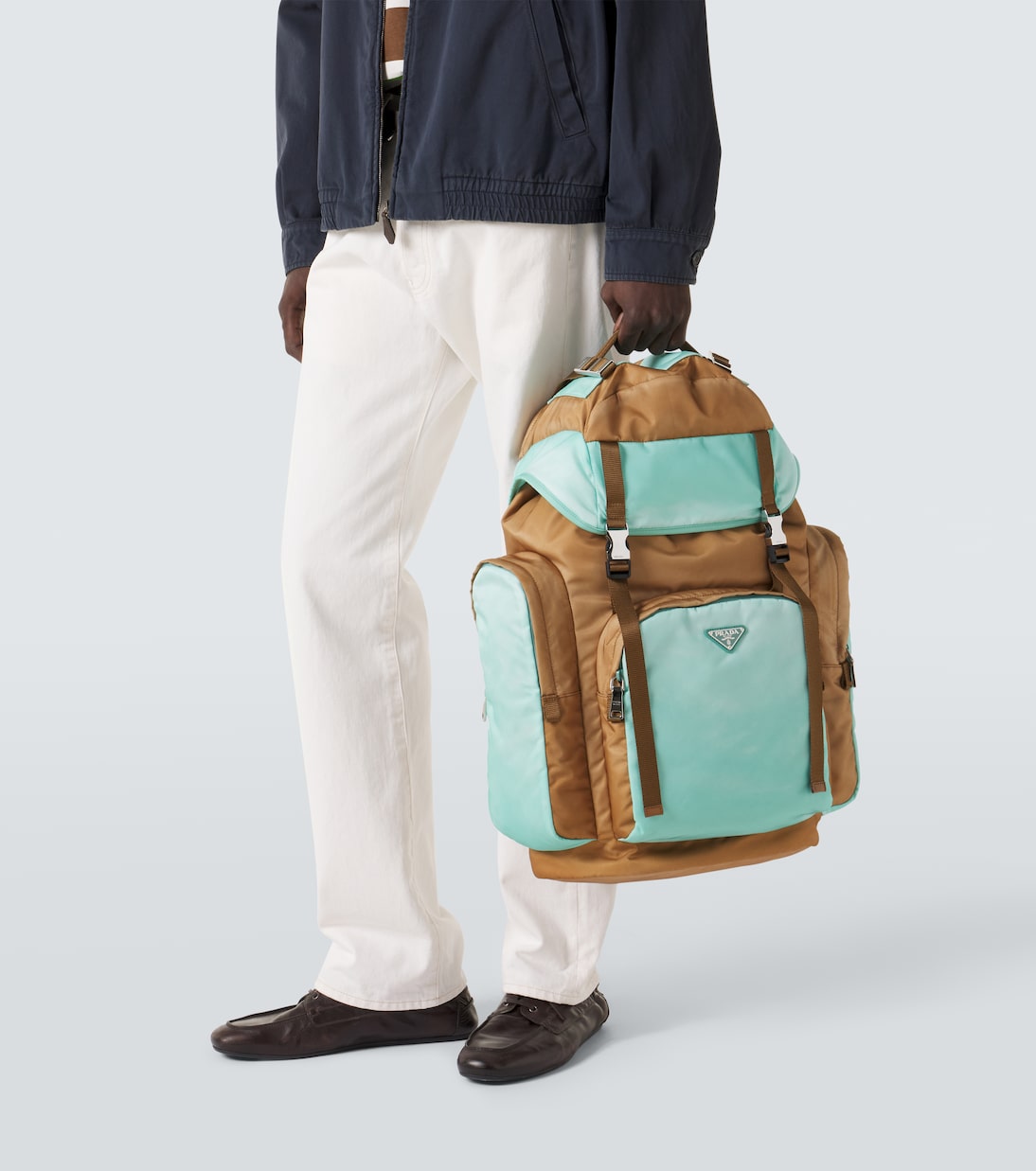 Large Re-Nylon and Saffiano leather backpack | Prada