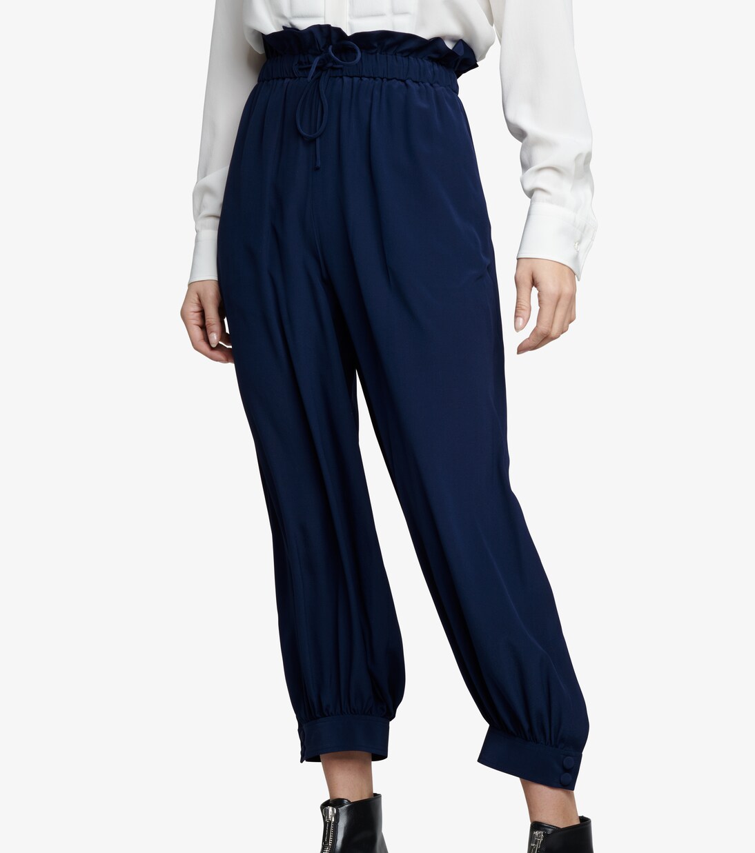 Pantalon Lauryn à taille haute en soie | Stella McCartney