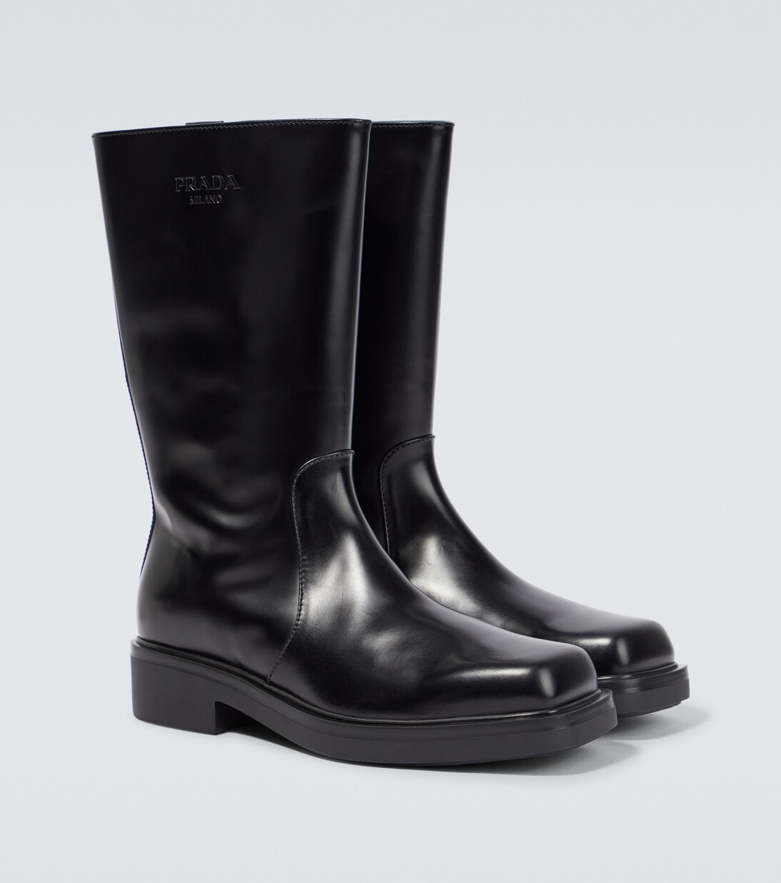 Brushed leather Chelsea boots | Prada