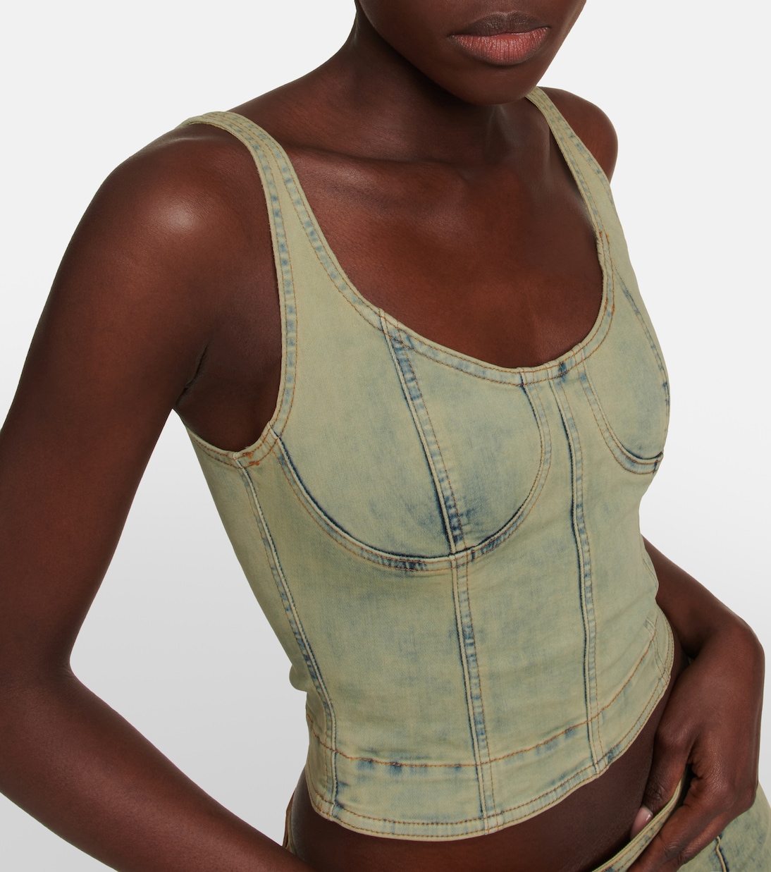 Cropped-Top Harley aus Denim | KNWLS