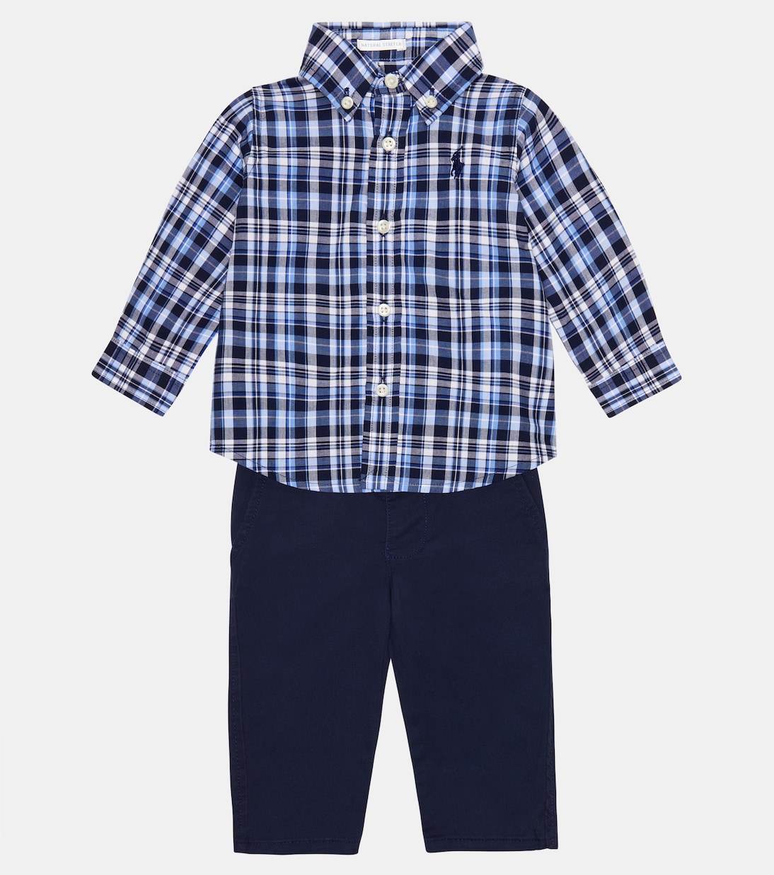 Baby checked cotton shirt and pants set | Polo Ralph Lauren Kids