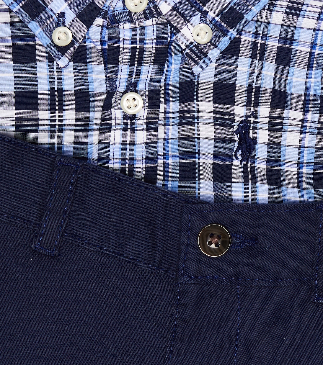 Baby checked cotton shirt and pants set | Polo Ralph Lauren Kids