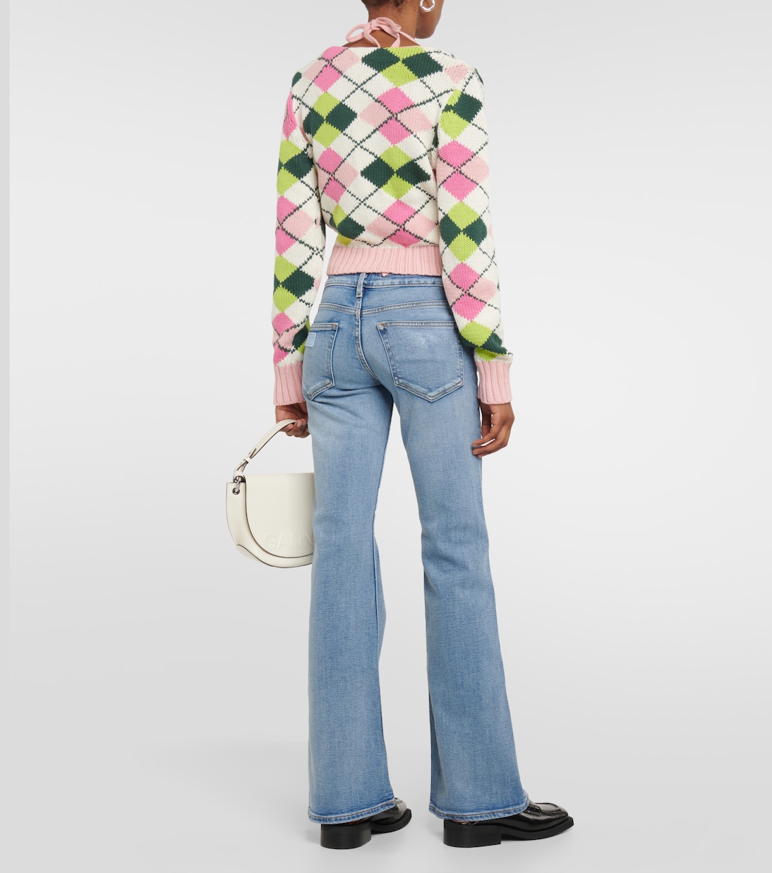 Argyle cotton cardigan | Ganni