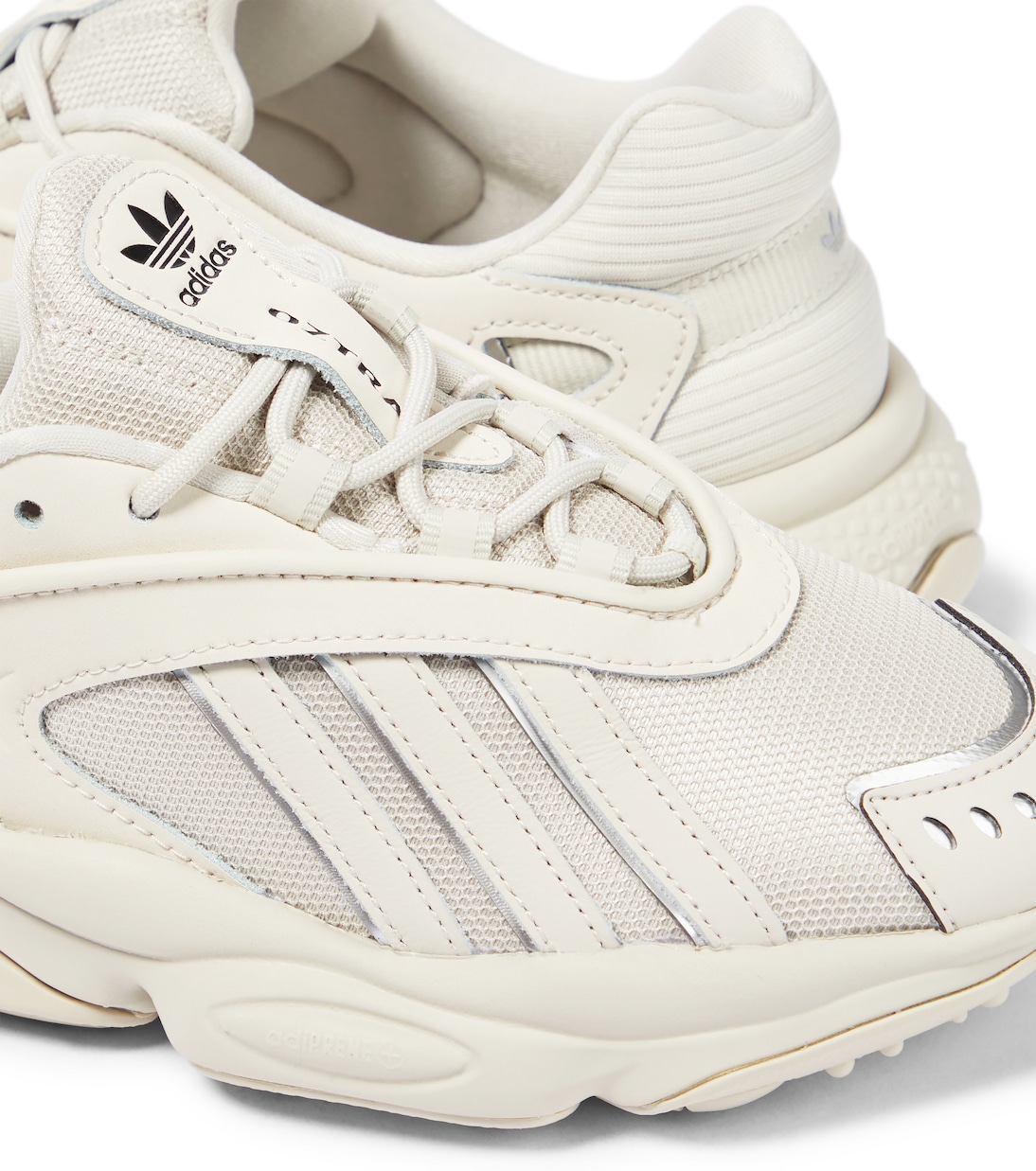 Oztral J leather mesh-trimmed sneakers | Adidas Originals Kids