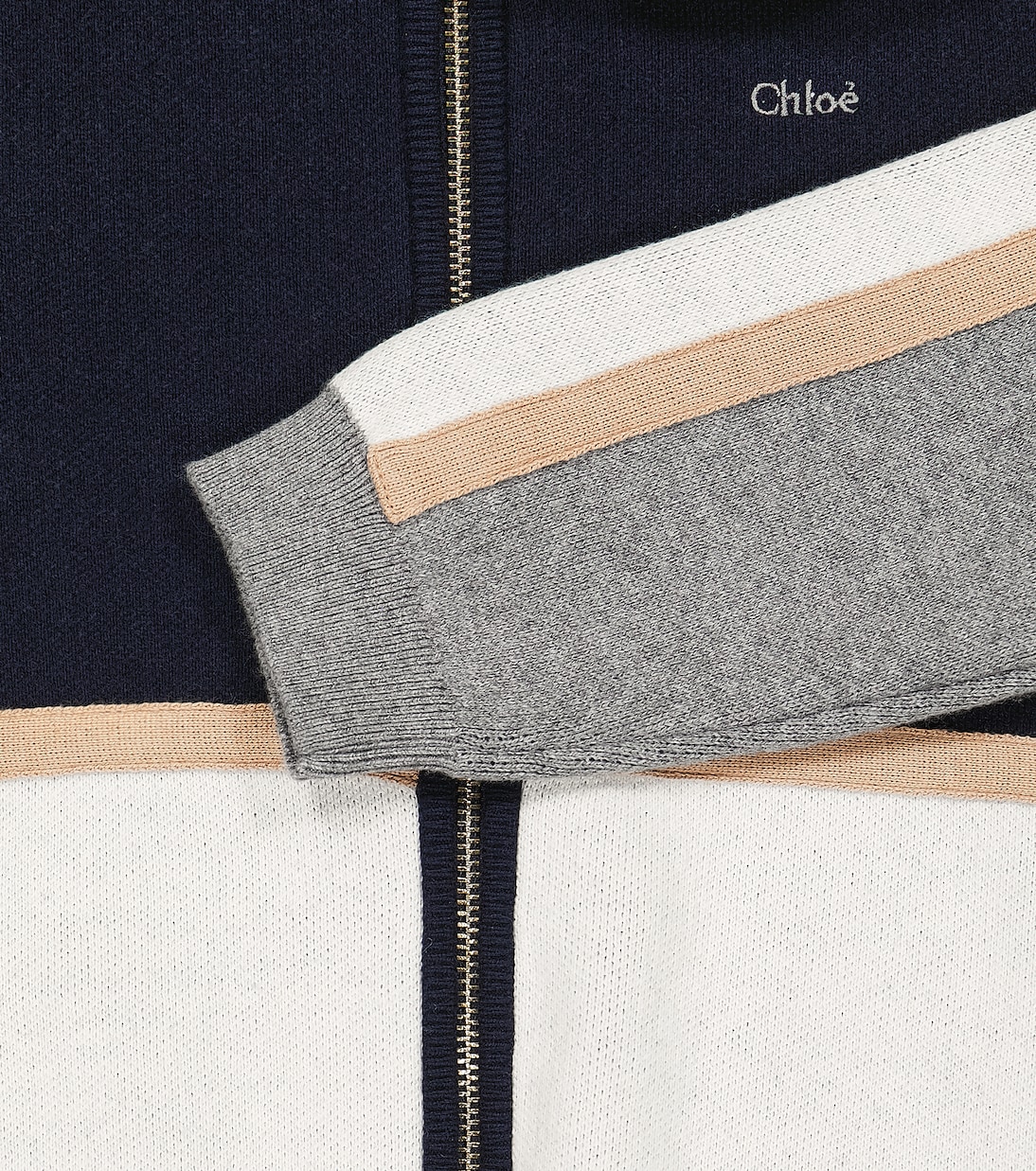 Colorblocked cotton and wool hoodie | Chloé Kids