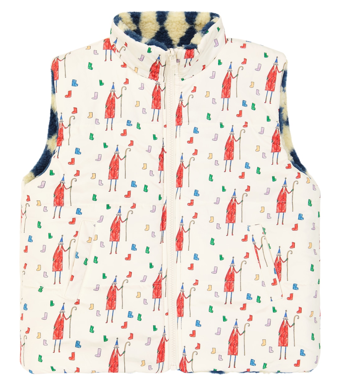 Reversible printed fleece vest | Jellymallow