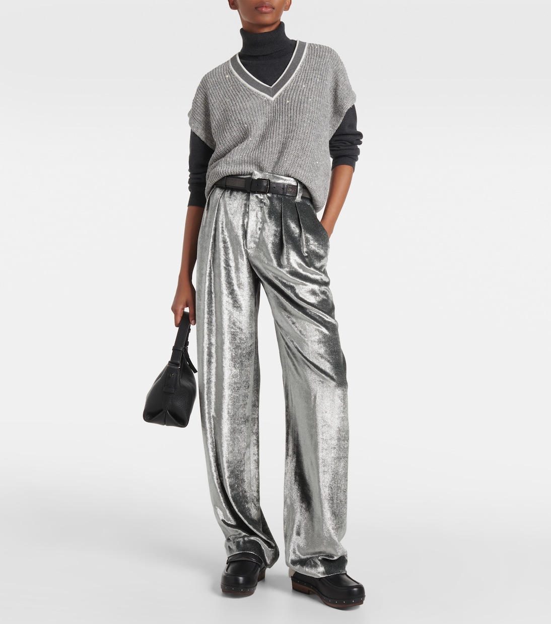 Weite Hose aus Samt | Brunello Cucinelli