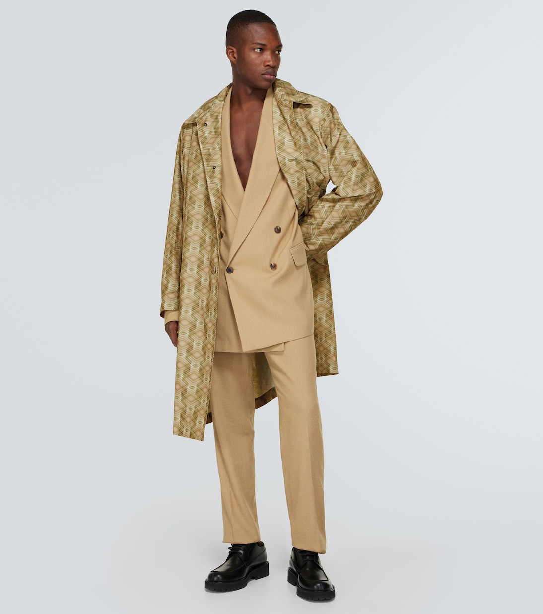 Printed technical car coat | Dries Van Noten