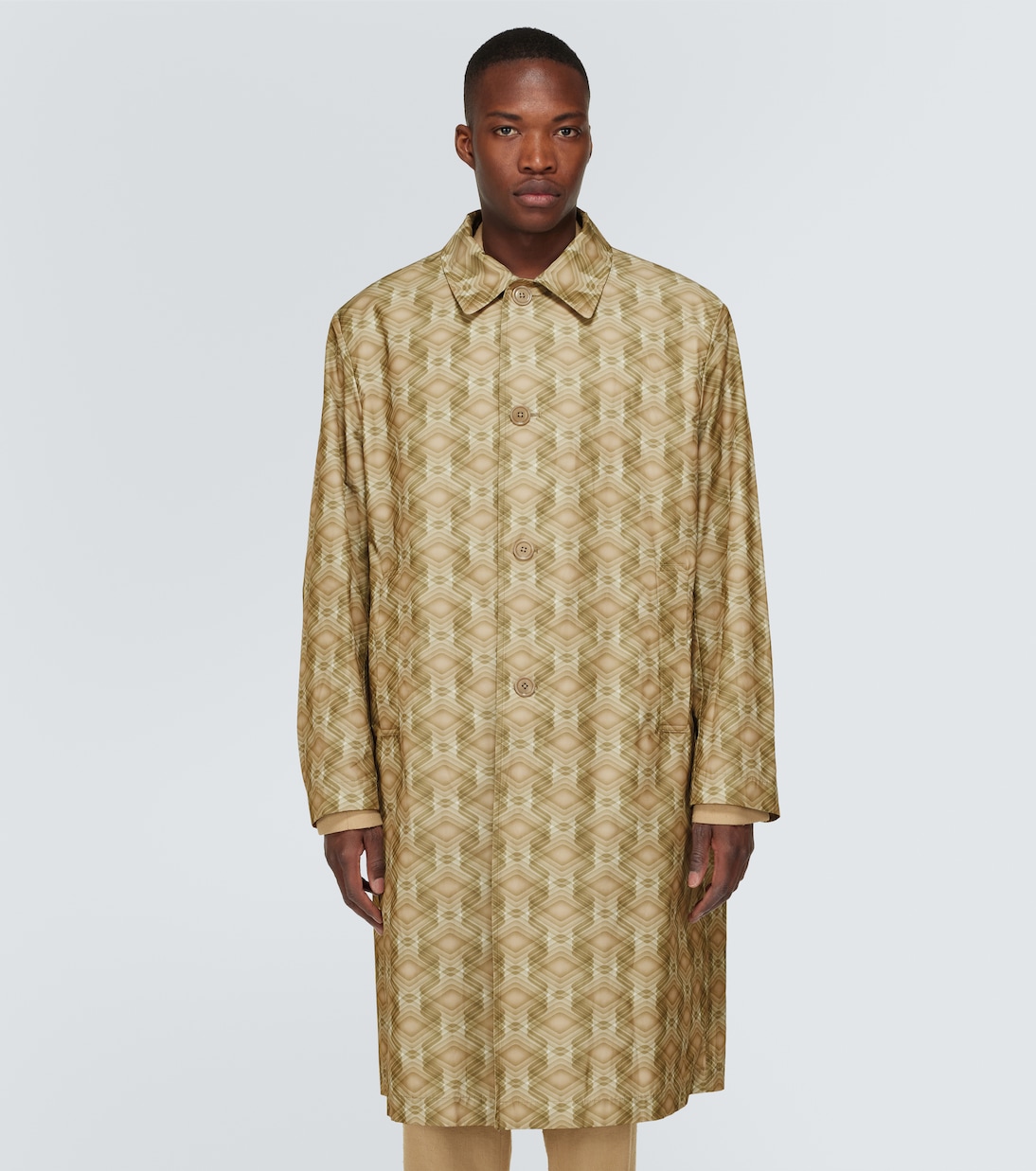 Printed technical car coat | Dries Van Noten