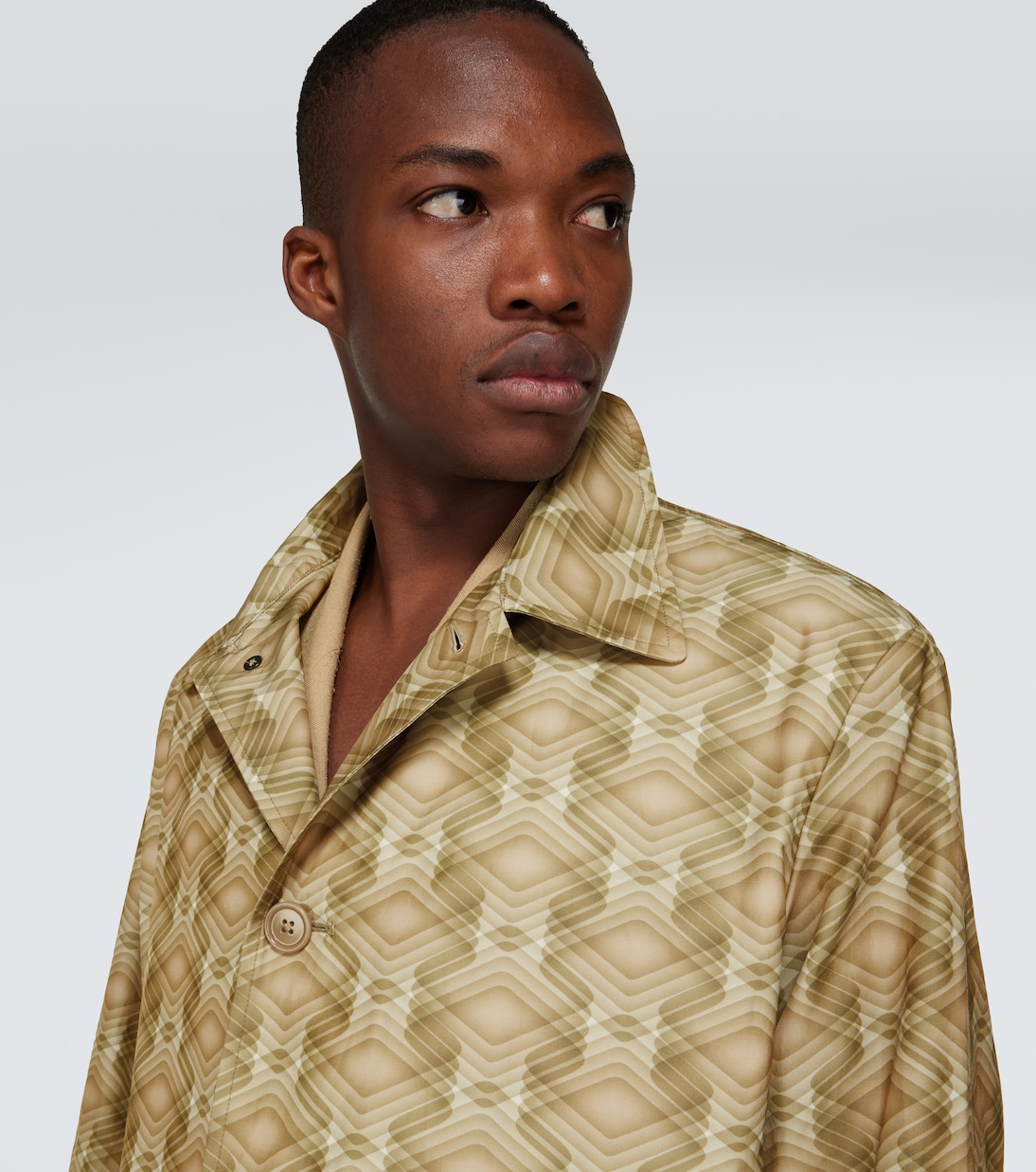 Printed technical car coat | Dries Van Noten