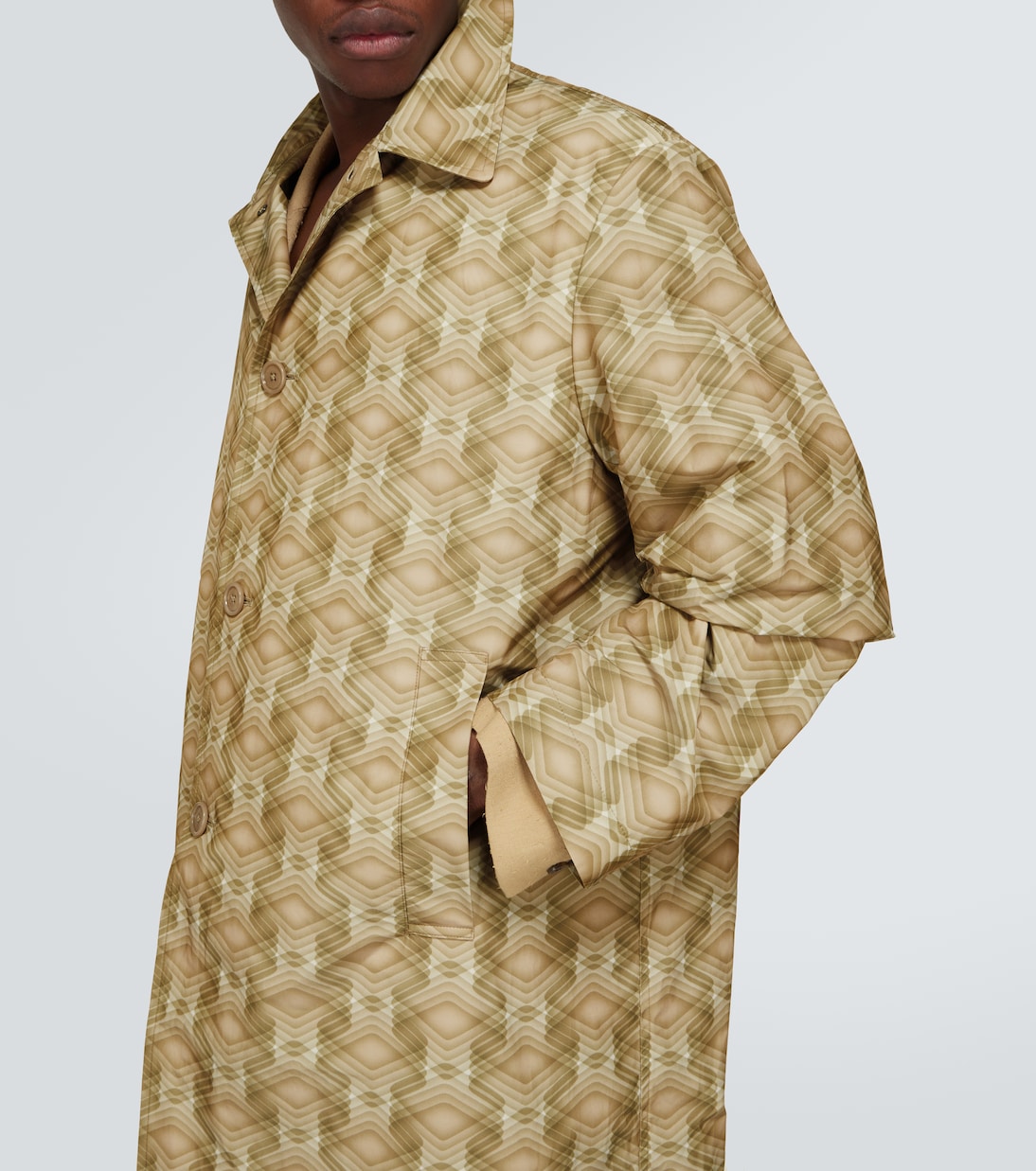 Printed technical car coat | Dries Van Noten