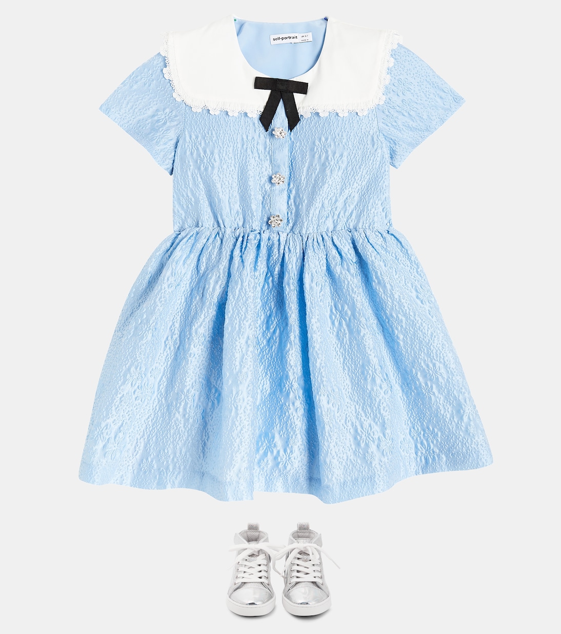 Bow-detail floral dress | Self-Portrait Kids