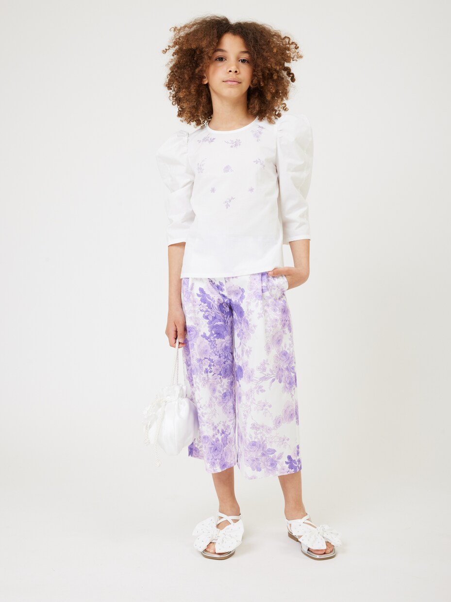 Pantaloni a gamba larga in cotone | Monnalisa