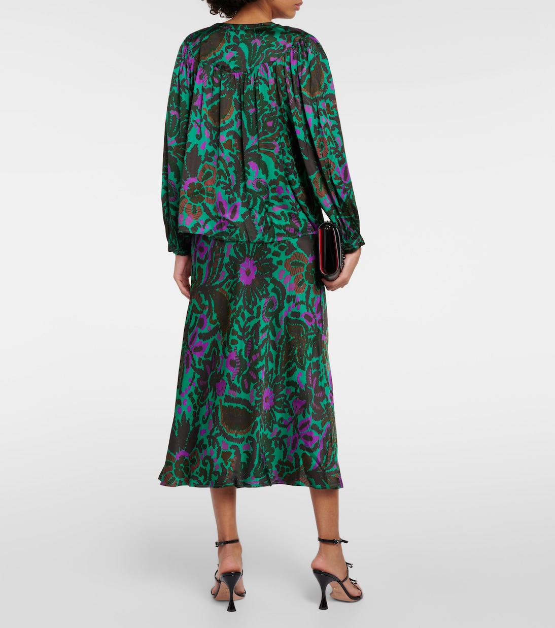 Bedruckte Bluse Reeve aus Satin | Velvet