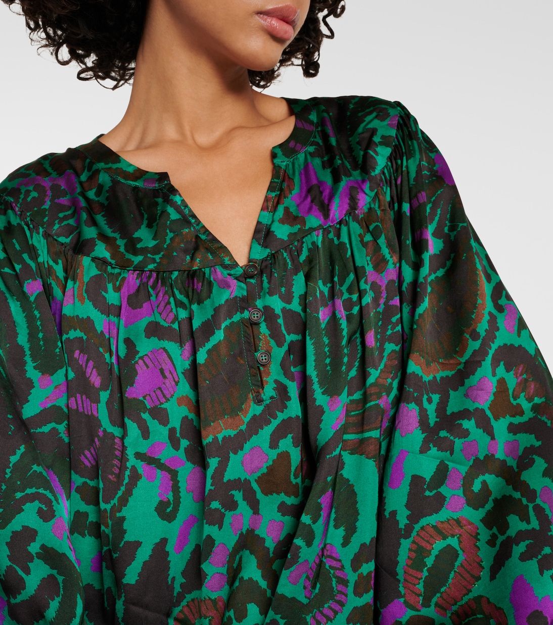 Bedruckte Bluse Reeve aus Satin | Velvet