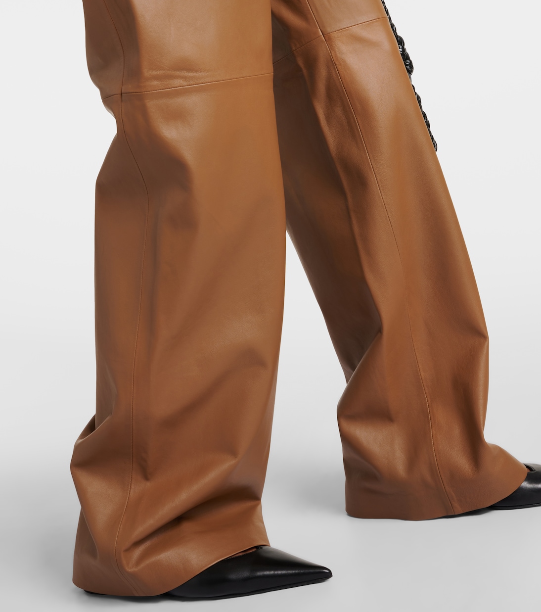 Weite High-Rise-Hose aus Leder | Yves Salomon