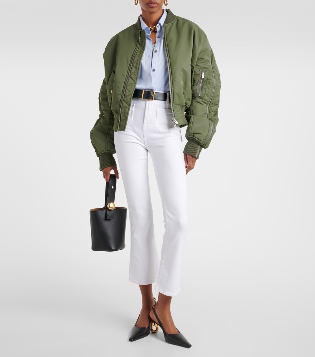 Jeans flared cropped de tiro alto | 7 For All Mankind
